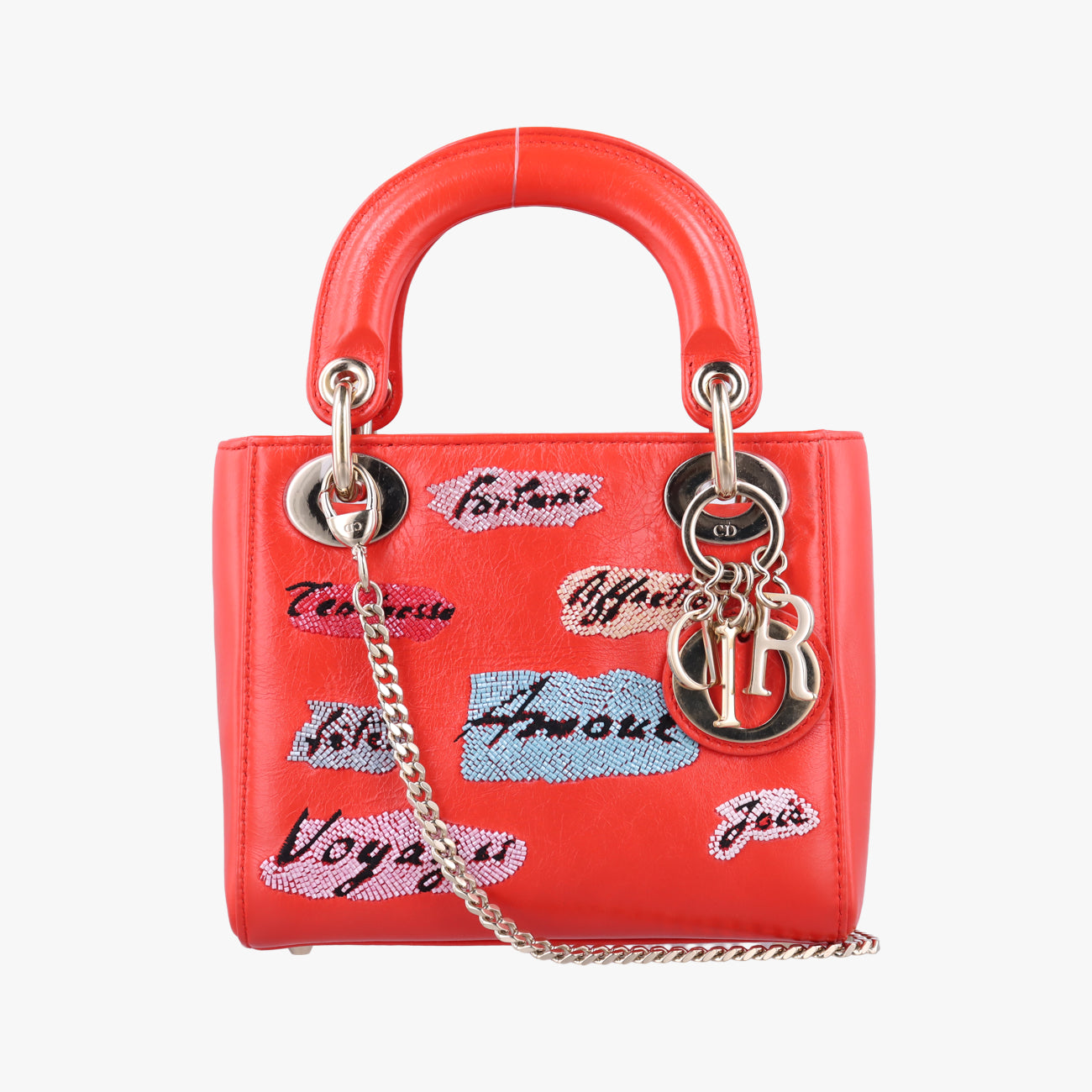 Mini Sequin Lady Dior Red×Multicolour Leather 18-MA-1126