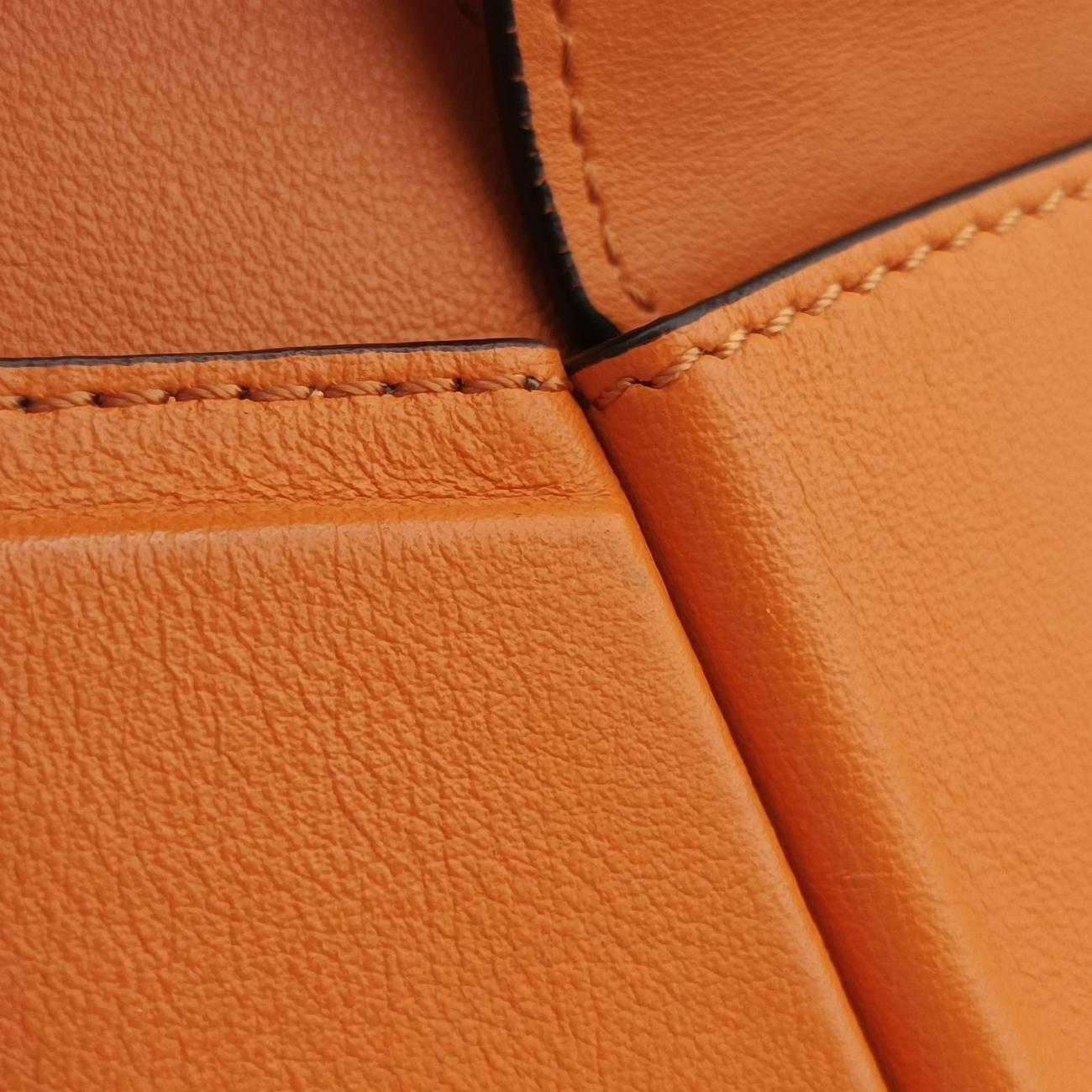 Pre-owned Fendi Mini Century Phone Case Orange Leather 8BS026 shoulderbag | stylenewstar