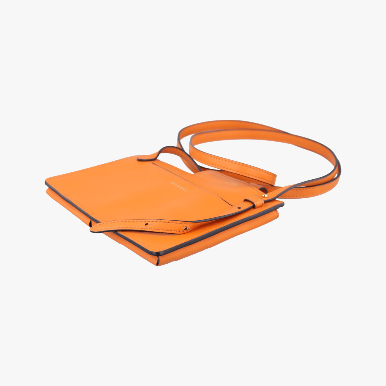 Pre-owned Fendi Mini Century Phone Case Orange Leather 8BS026 shoulderbag | stylenewstar