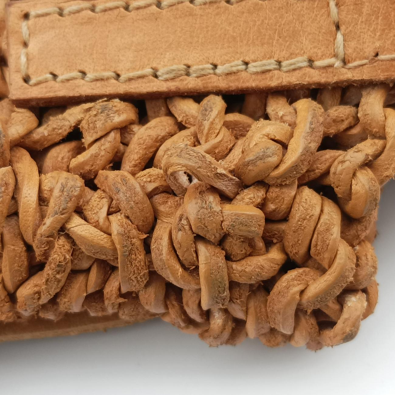 Pre-owned Chanel Pochette Logo Brown Leather A14701 shoulderbag | stylenewstar