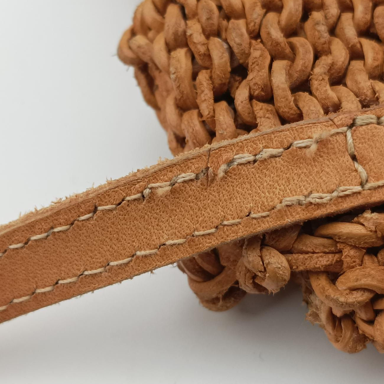 Pre-owned Chanel Pochette Logo Brown Leather A14701 shoulderbag | stylenewstar