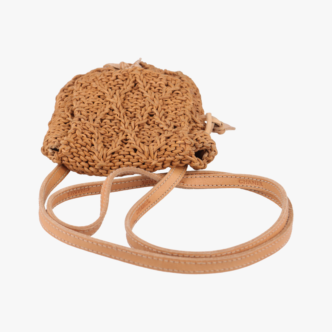 Pre-owned Chanel Pochette Logo Brown Leather A14701 shoulderbag | stylenewstar