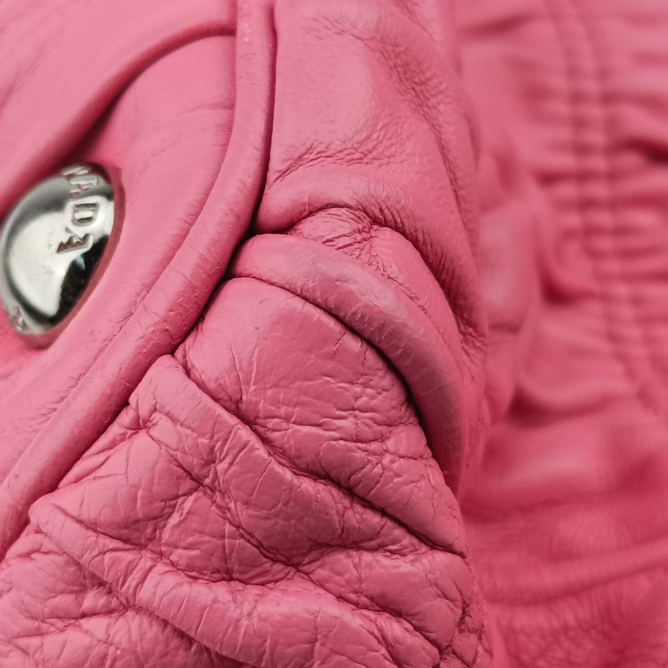 Pre-owned Prada Gathered Pink nylon BN2393 shoulderbag | stylenewstar