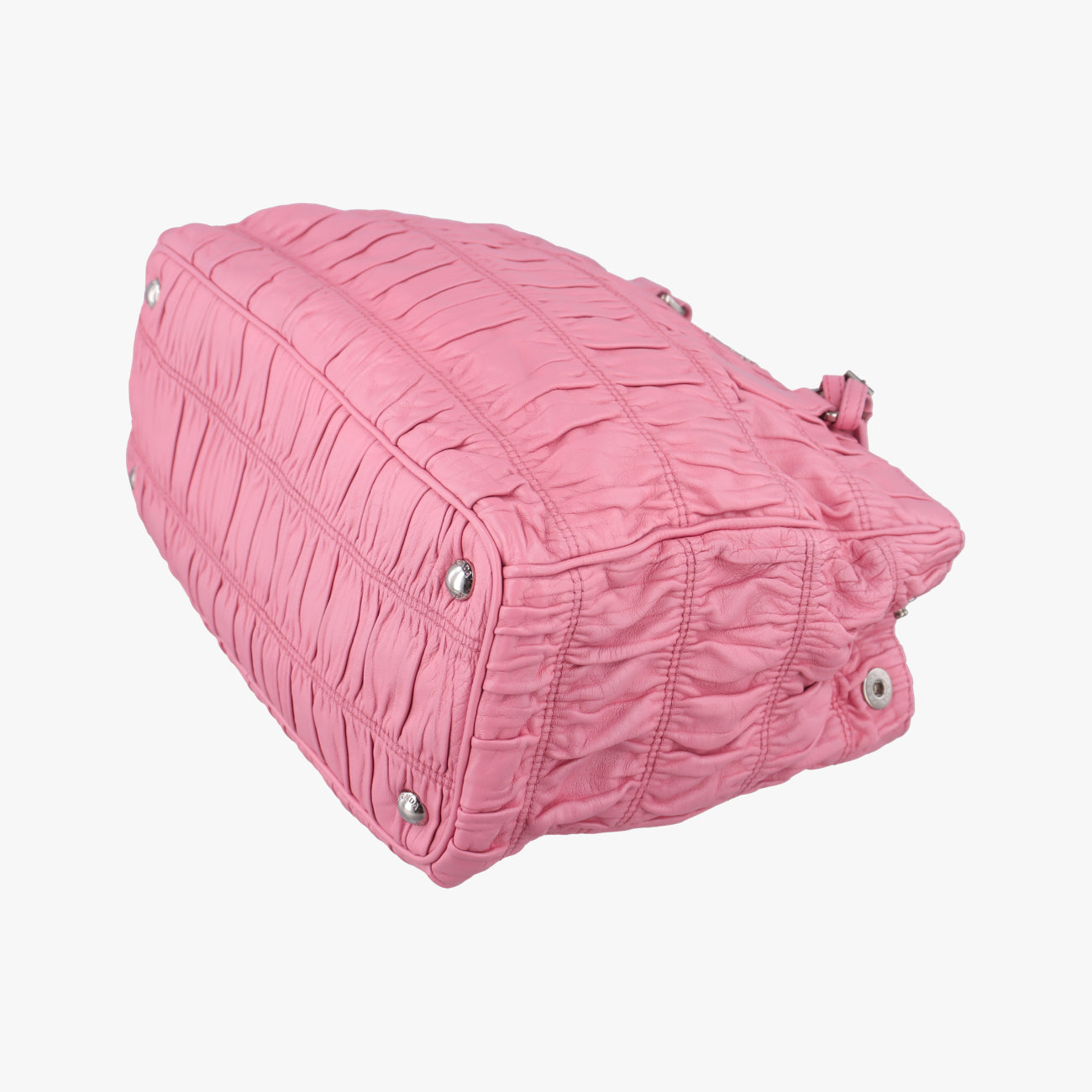 Pre-owned Prada Gathered Pink nylon BN2393 shoulderbag | stylenewstar