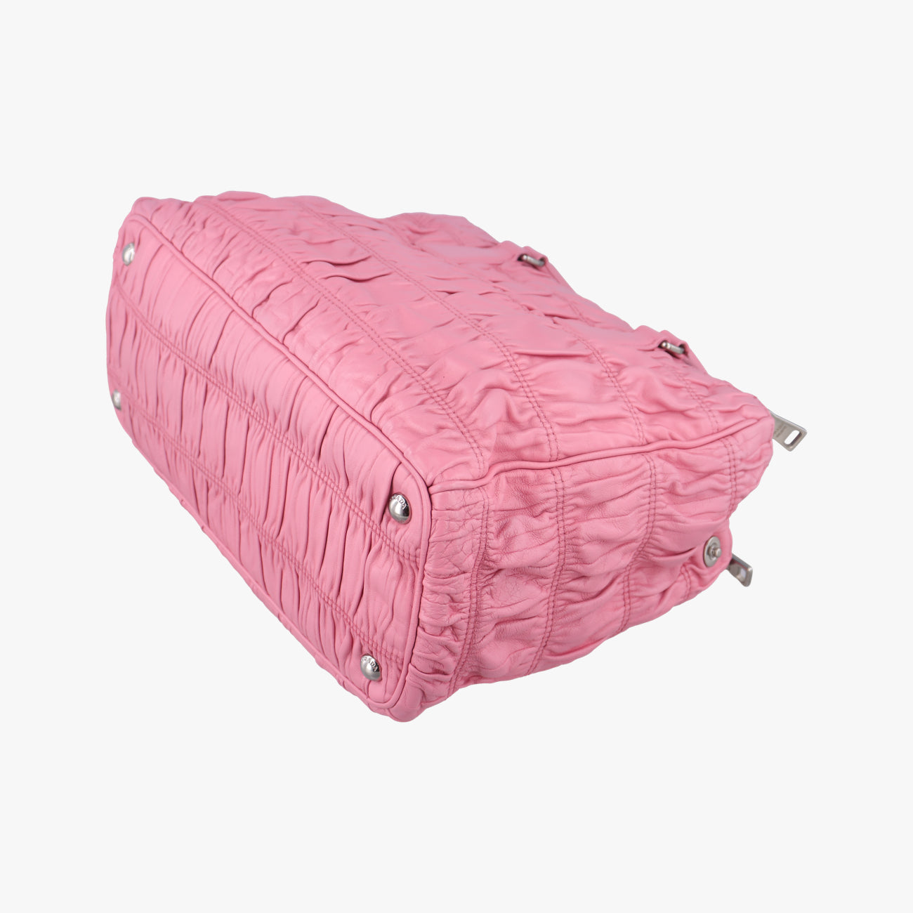 Pre-owned Prada Gathered Pink nylon BN2393 shoulderbag | stylenewstar