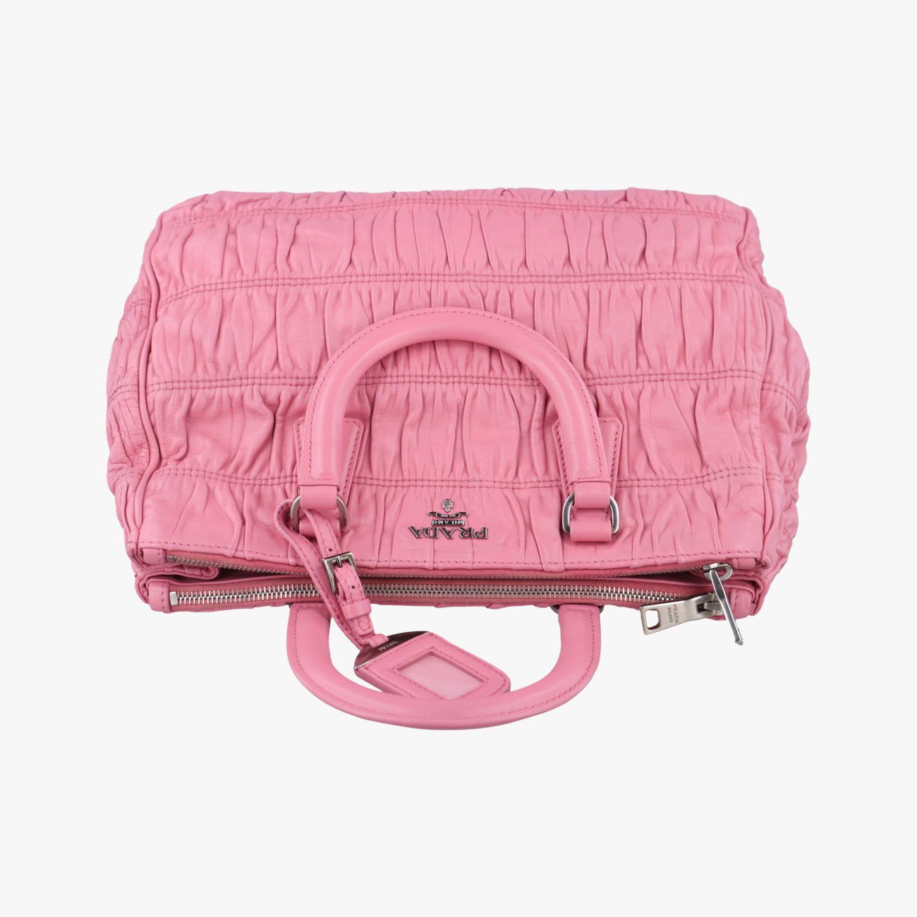 Pre-owned Prada Gathered Pink nylon BN2393 shoulderbag | stylenewstar