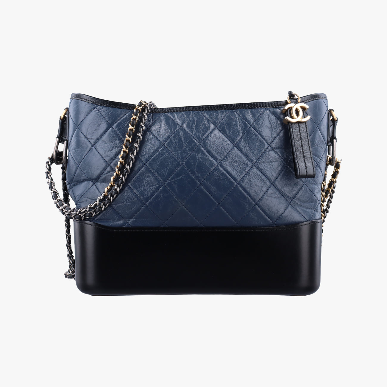 Vintage Chanel GABRIELLE Black×navy Leather A93824 shoulderbag | stylenewstar