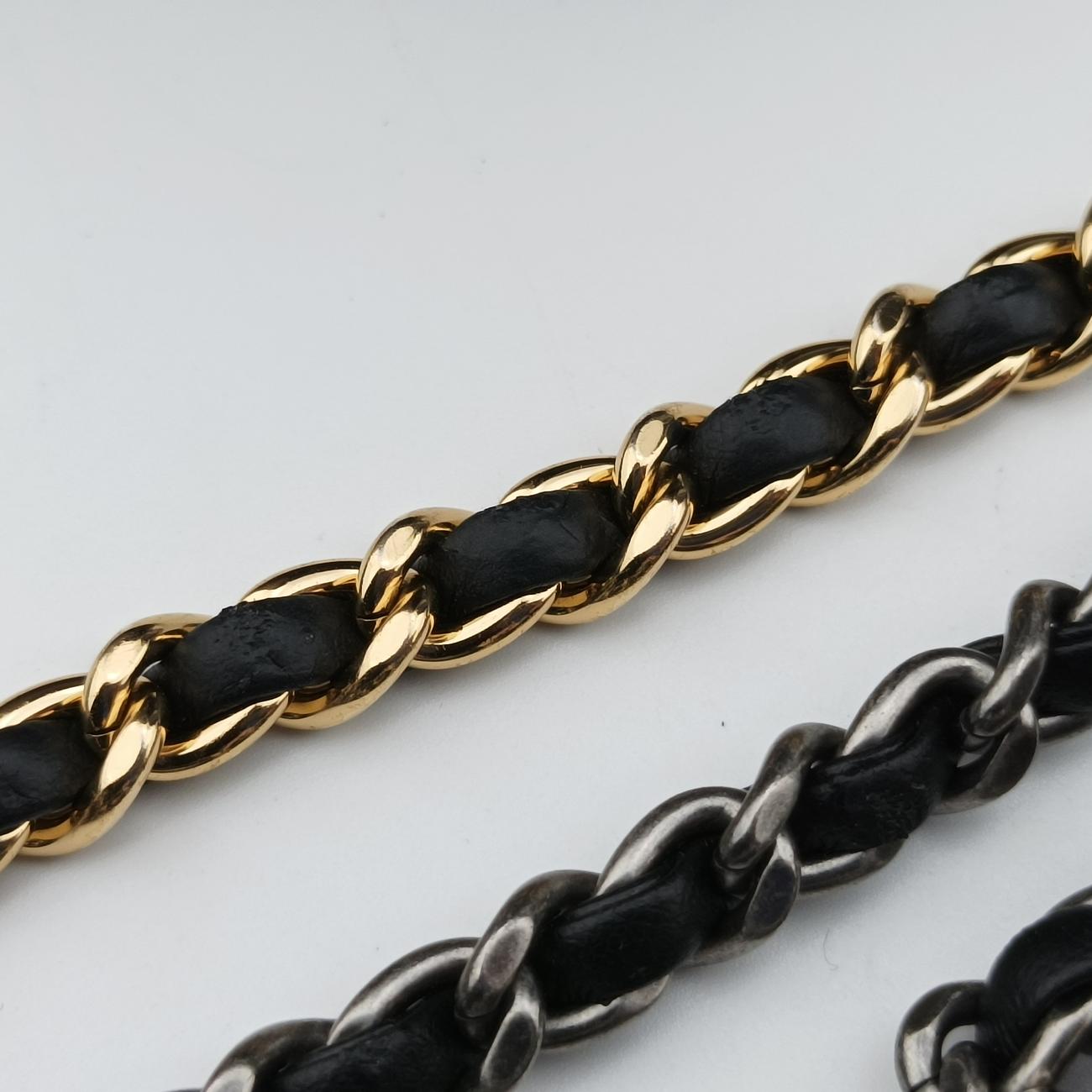 Vintage Chanel GABRIELLE Black×navy Leather A93824 shoulderbag | stylenewstar