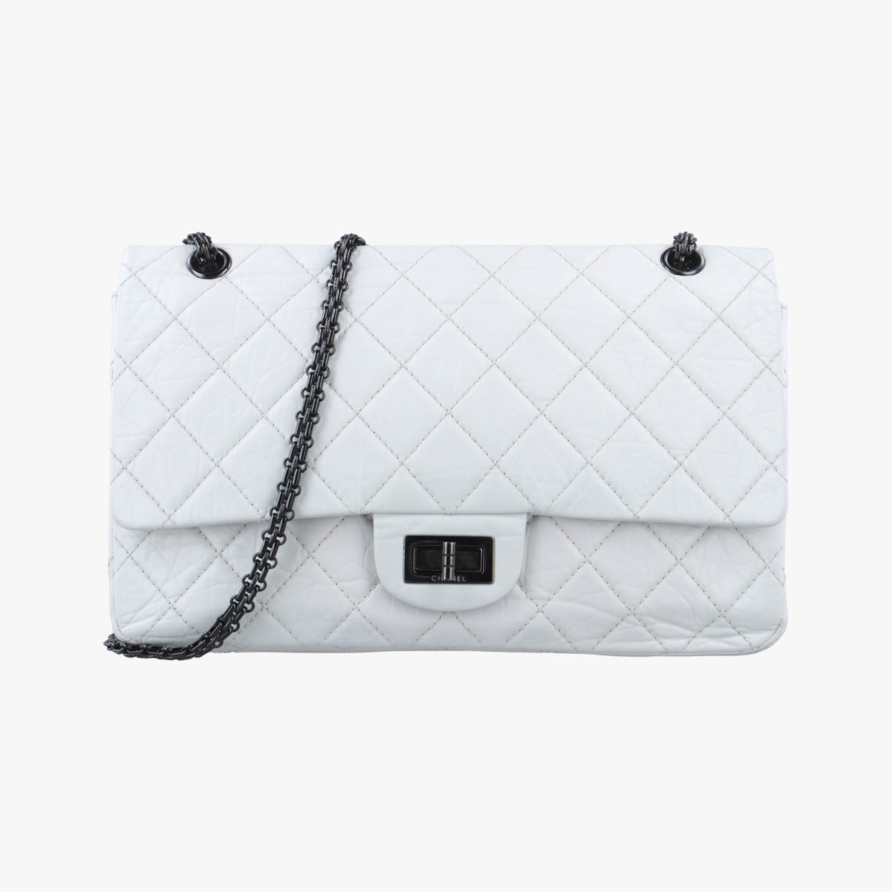 2.55 double flap Matelasse White lambskin 12623751