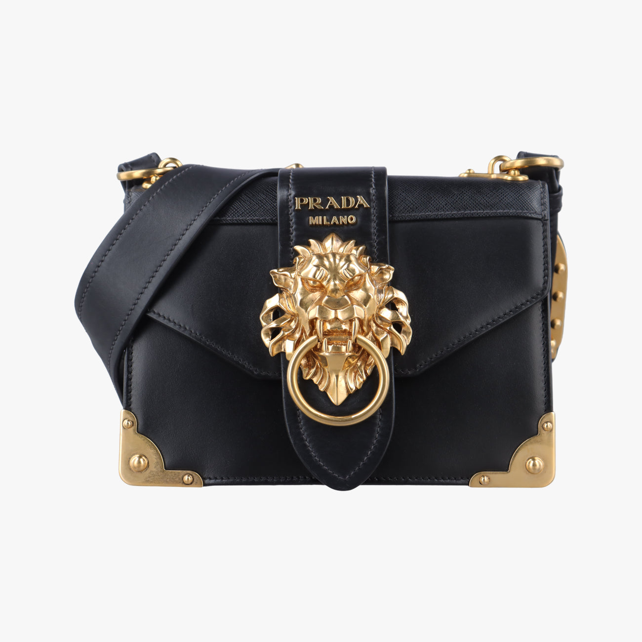 Animalier Cahier Lions Head Black Leather 25