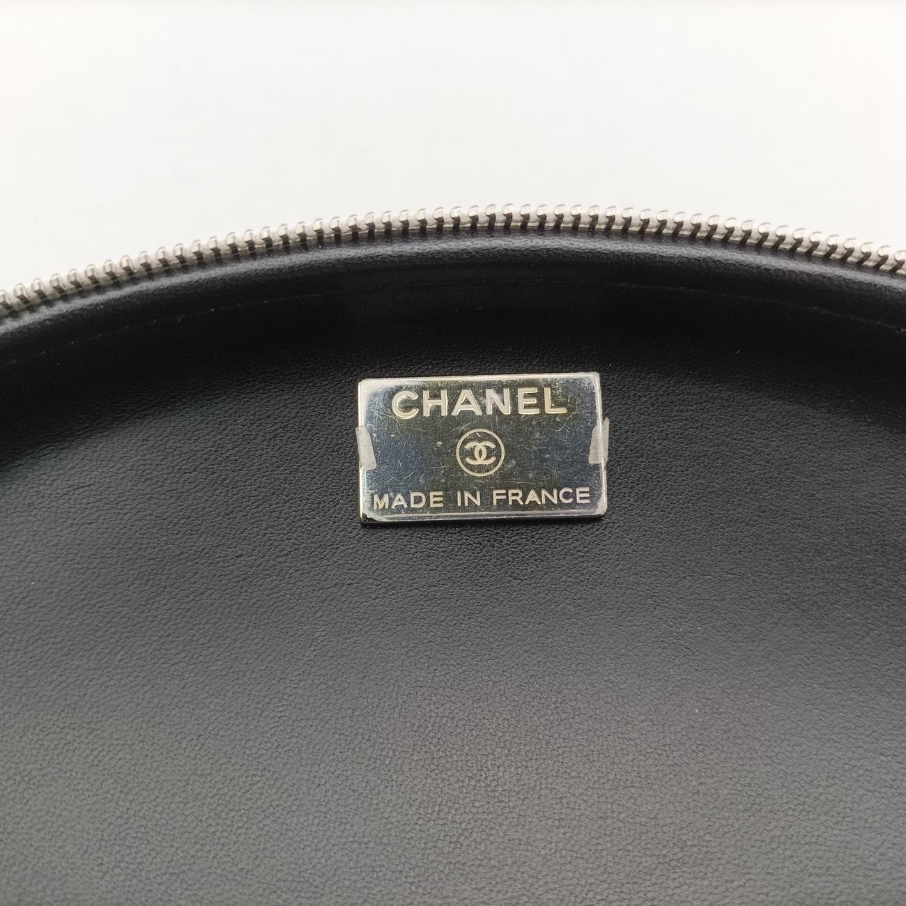 Pre-owned Chanel Coco Neige Convertible Zip Around Sunglasses Case Black×white Leather AP2368 shoulderbag | stylenewstar