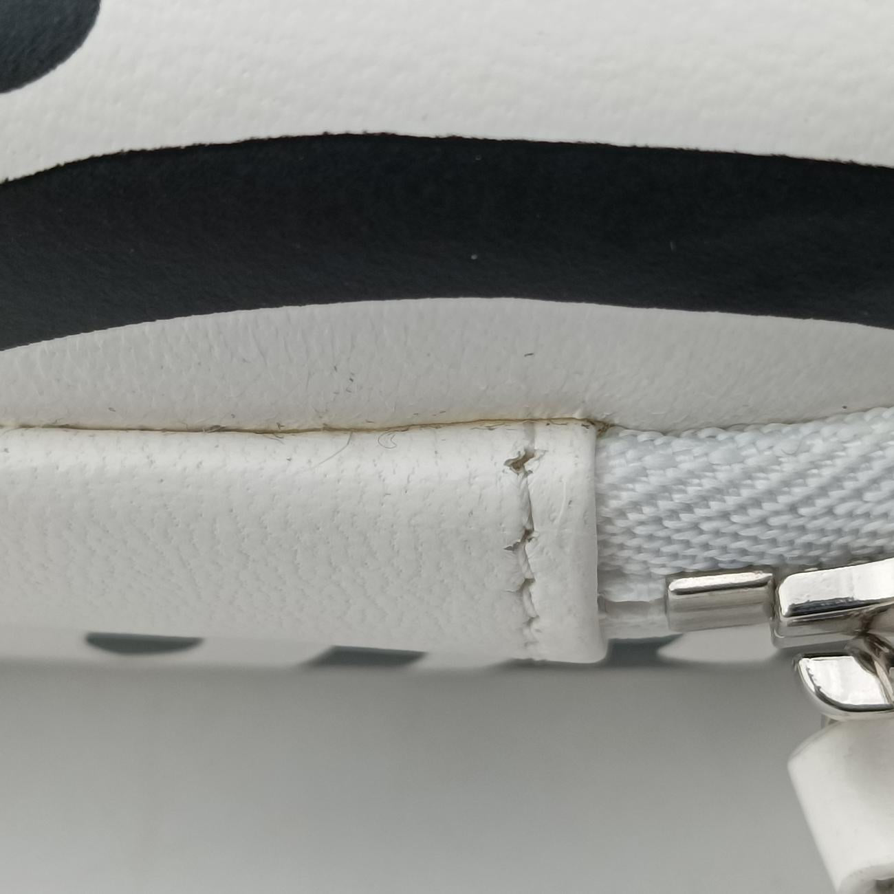 Pre-owned Chanel Coco Neige Convertible Zip Around Sunglasses Case Black×white Leather AP2368 shoulderbag | stylenewstar