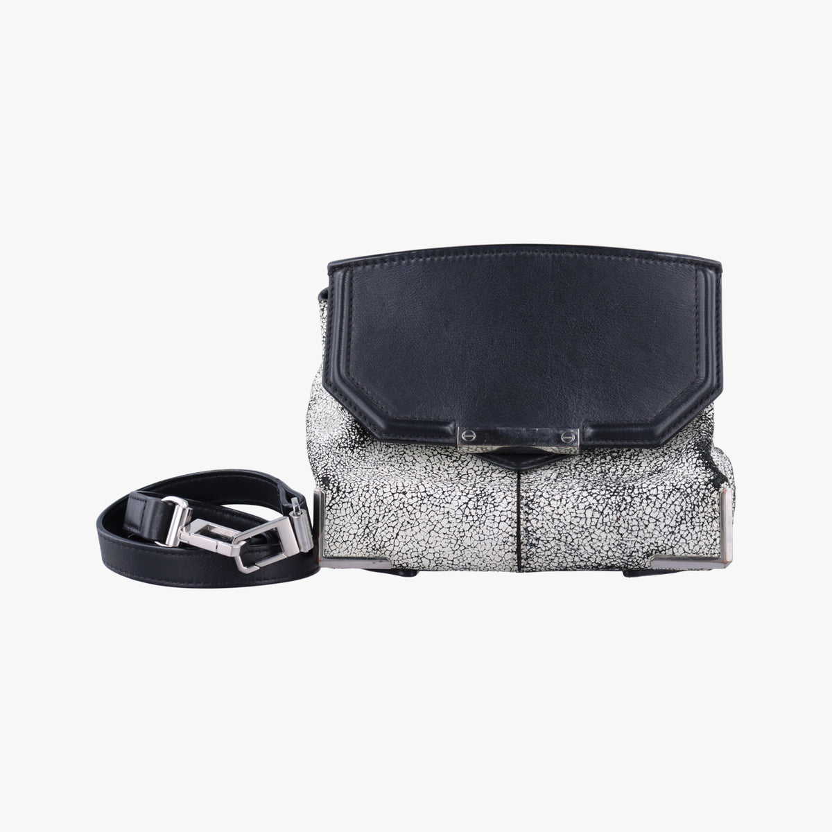 Pre-owned Alexander Wang Flap Black×white Leather  crossbodybag | stylenewstar