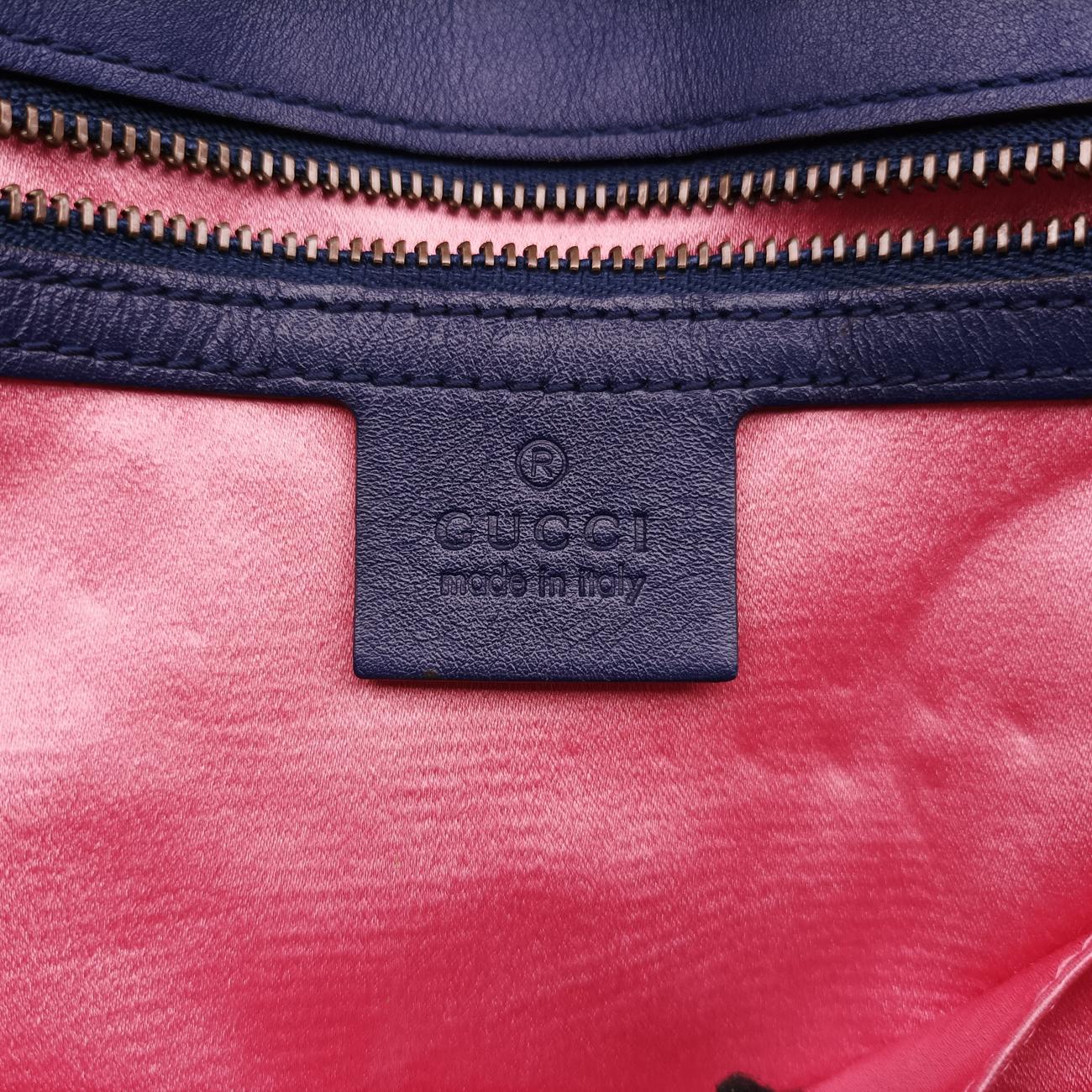 Vintage Gucci GG Marmont Navy×multicolor velour 443496 shoulderbag | stylenewstar