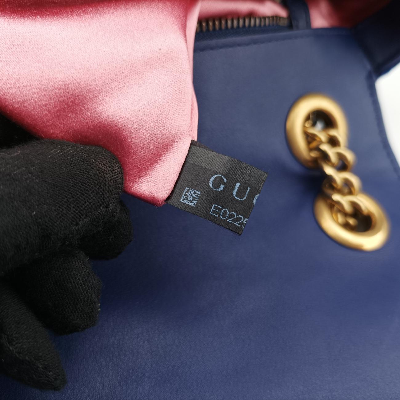 Vintage Gucci GG Marmont Navy×multicolor velour 443496 shoulderbag | stylenewstar