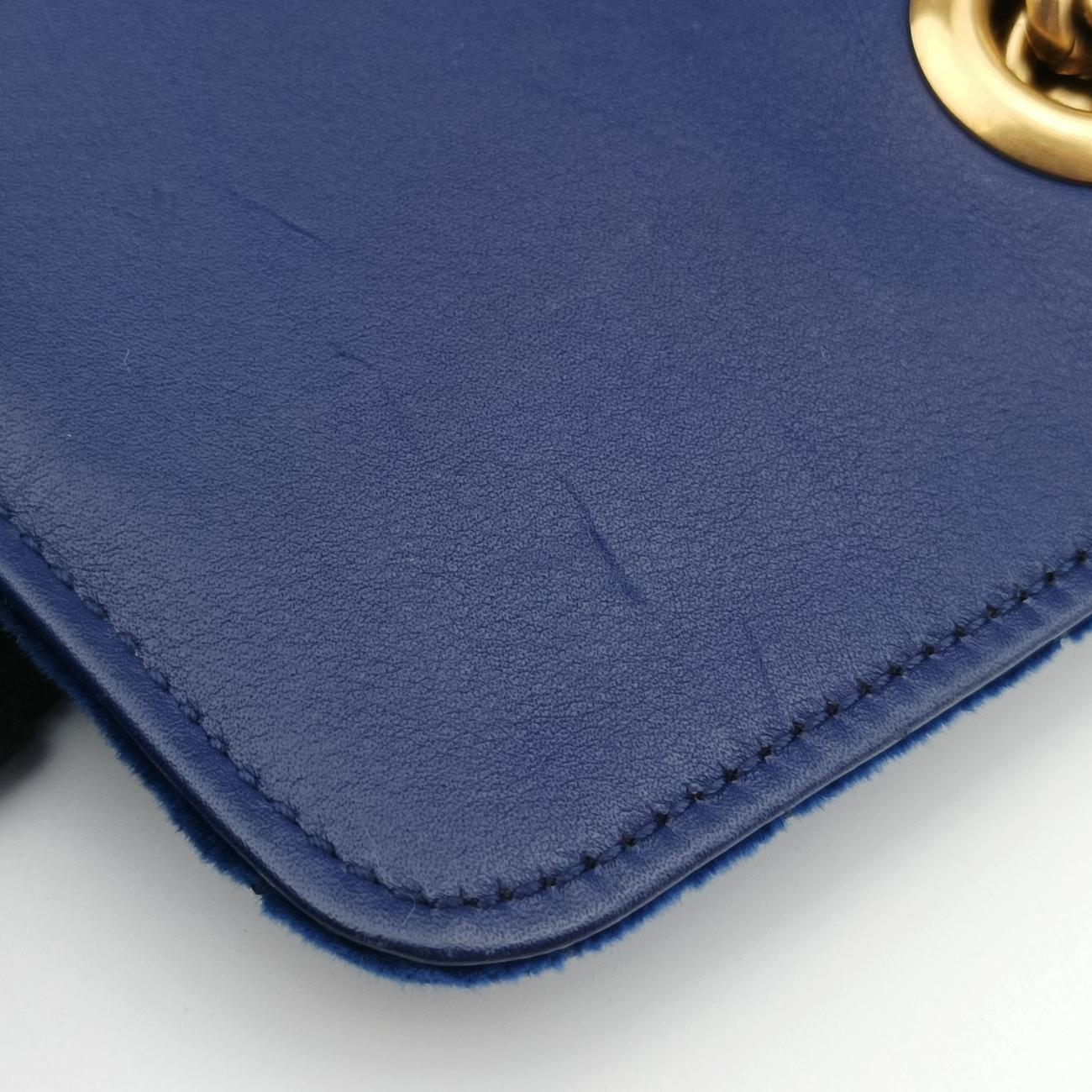 Vintage Gucci GG Marmont Navy×multicolor velour 443496 shoulderbag | stylenewstar