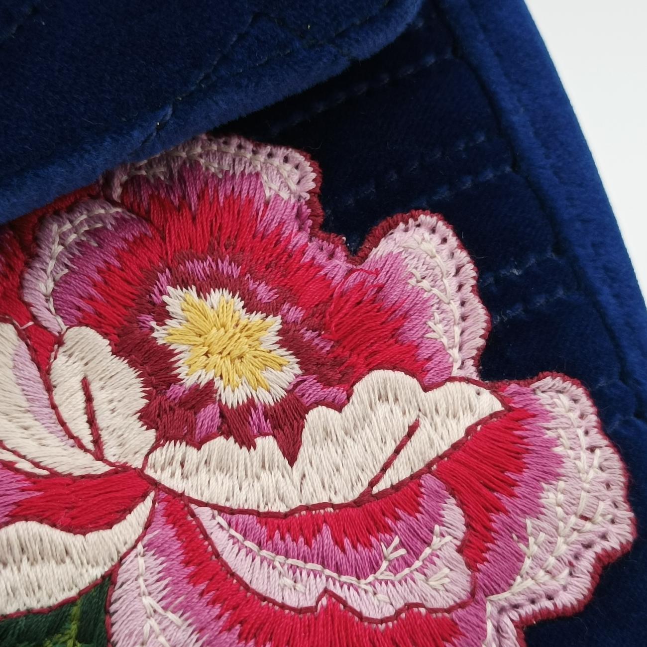 Vintage Gucci GG Marmont Navy×multicolor velour 443496 shoulderbag | stylenewstar