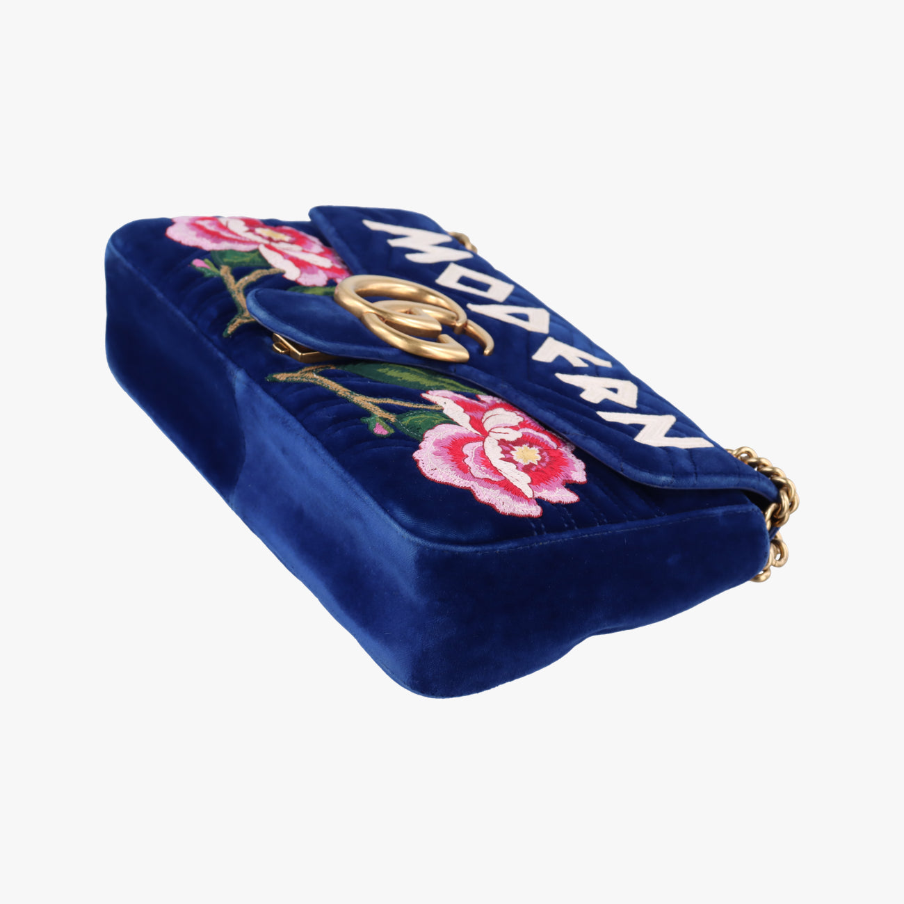 Vintage Gucci GG Marmont Navy×multicolor velour 443496 shoulderbag | stylenewstar