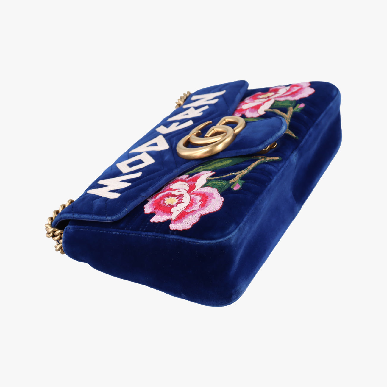 Vintage Gucci GG Marmont Navy×multicolor velour 443496 shoulderbag | stylenewstar