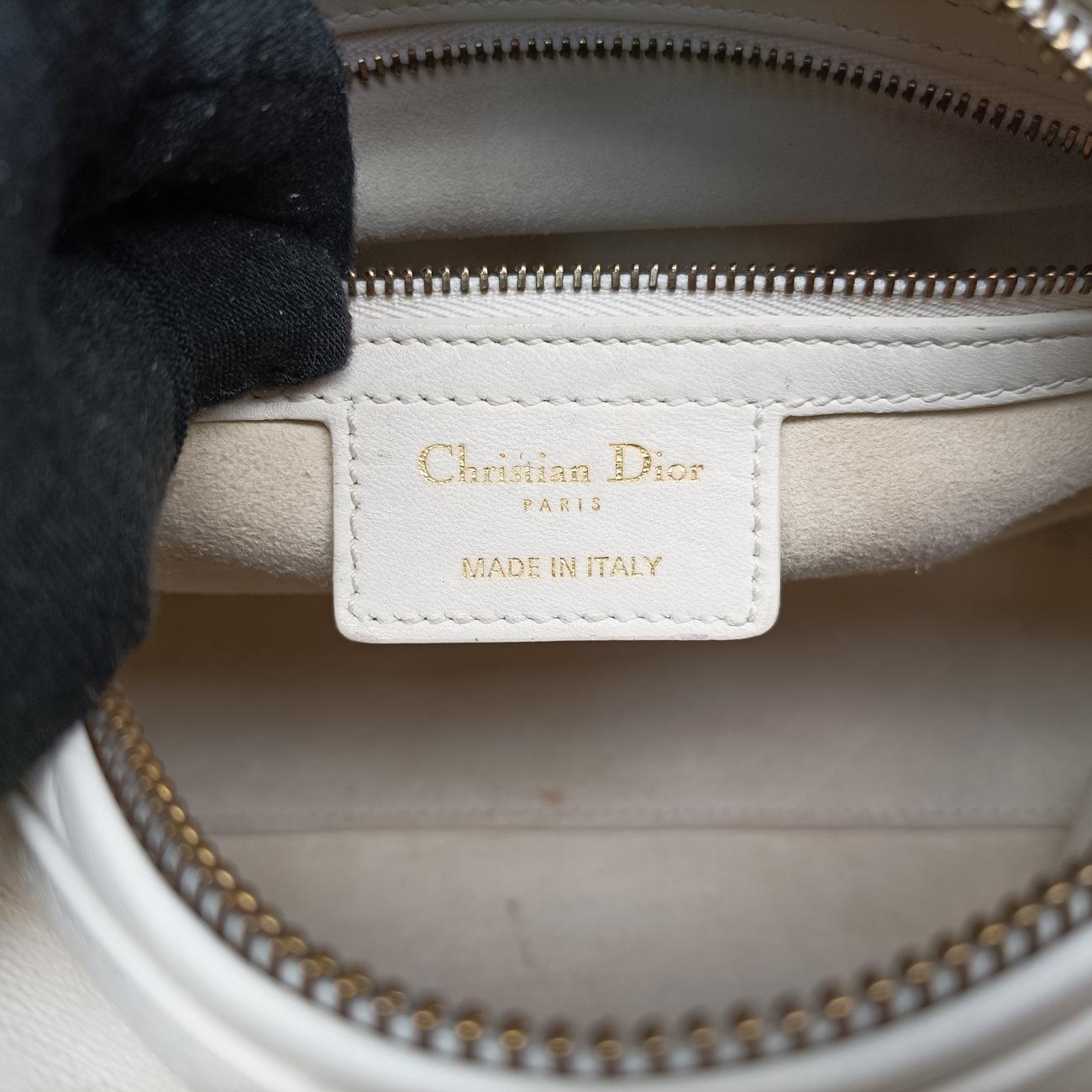 Vintage Christian Dior Lady Dior White Leather  shoulderbag | stylenewstar