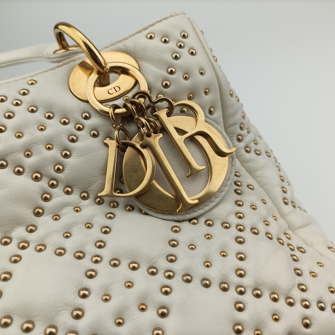 Vintage Christian Dior Lady Dior White Leather  shoulderbag | stylenewstar