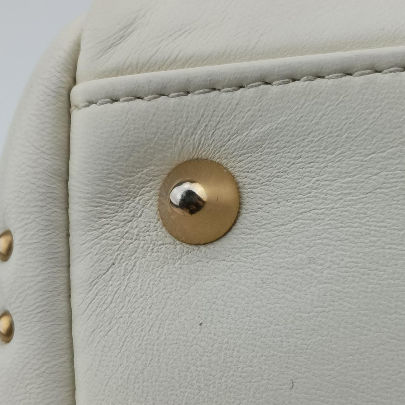 Vintage Christian Dior Lady Dior White Leather  shoulderbag | stylenewstar