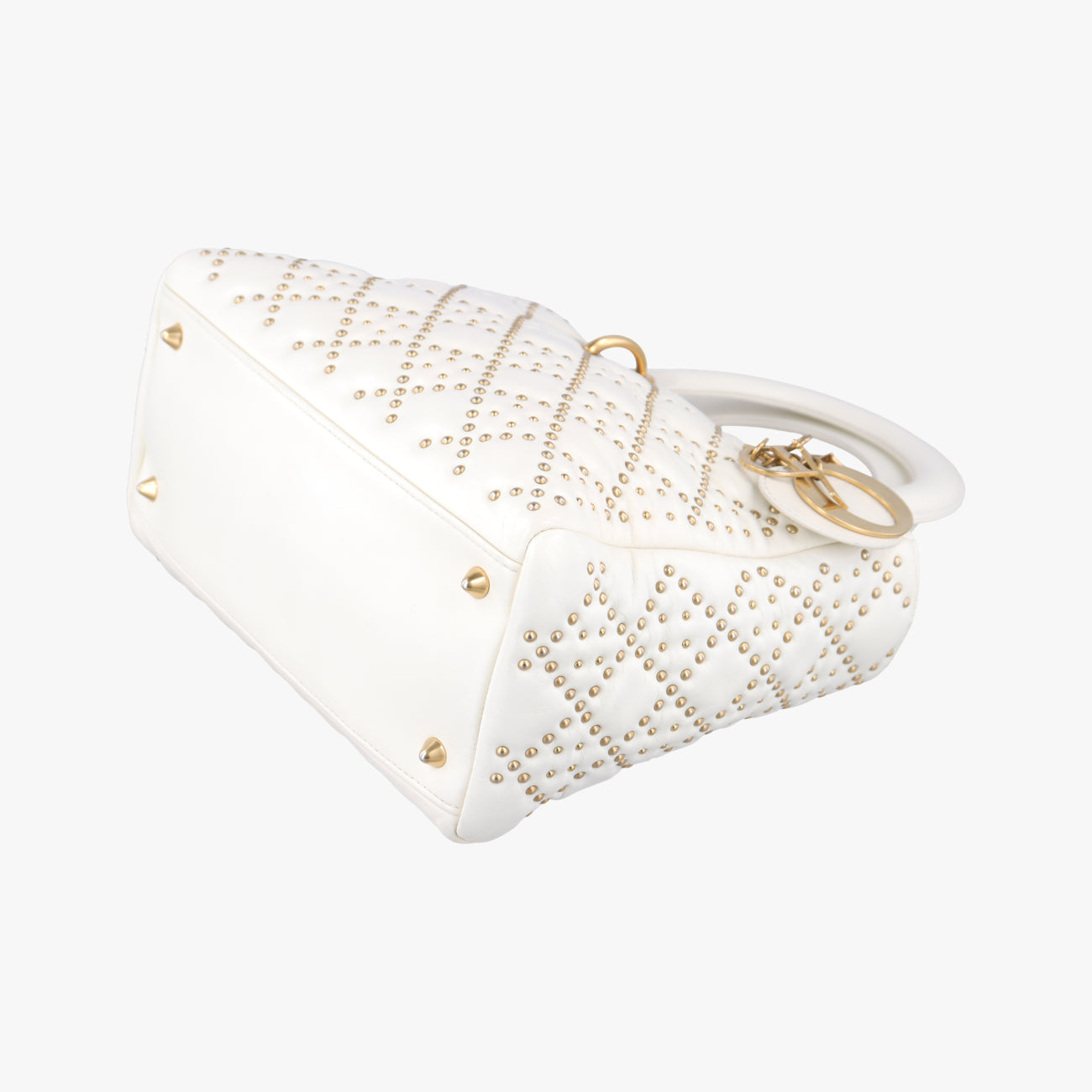 Vintage Christian Dior Lady Dior White Leather  shoulderbag | stylenewstar