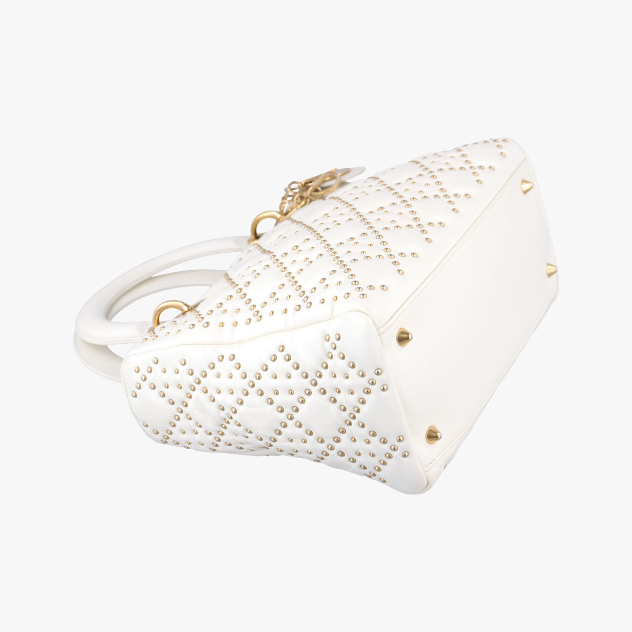 Vintage Christian Dior Lady Dior White Leather  shoulderbag | stylenewstar