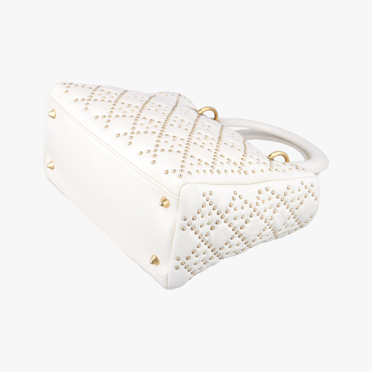 Vintage Christian Dior Lady Dior White Leather  shoulderbag | stylenewstar