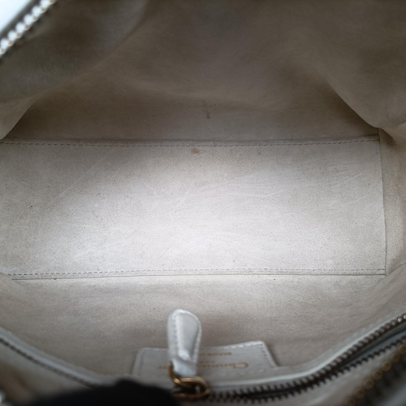 Vintage Christian Dior Lady Dior White Leather  shoulderbag | stylenewstar