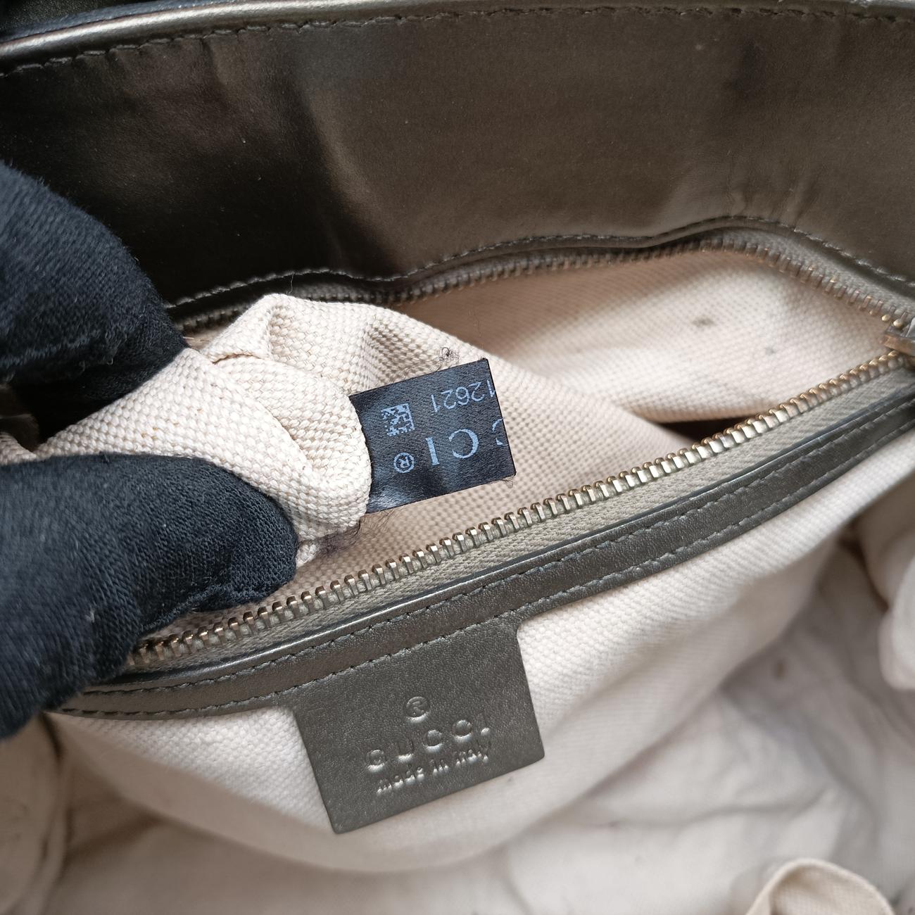 Pre-owned Gucci Emily Green Patent Leather 295403 shoulderbag | stylenewstar