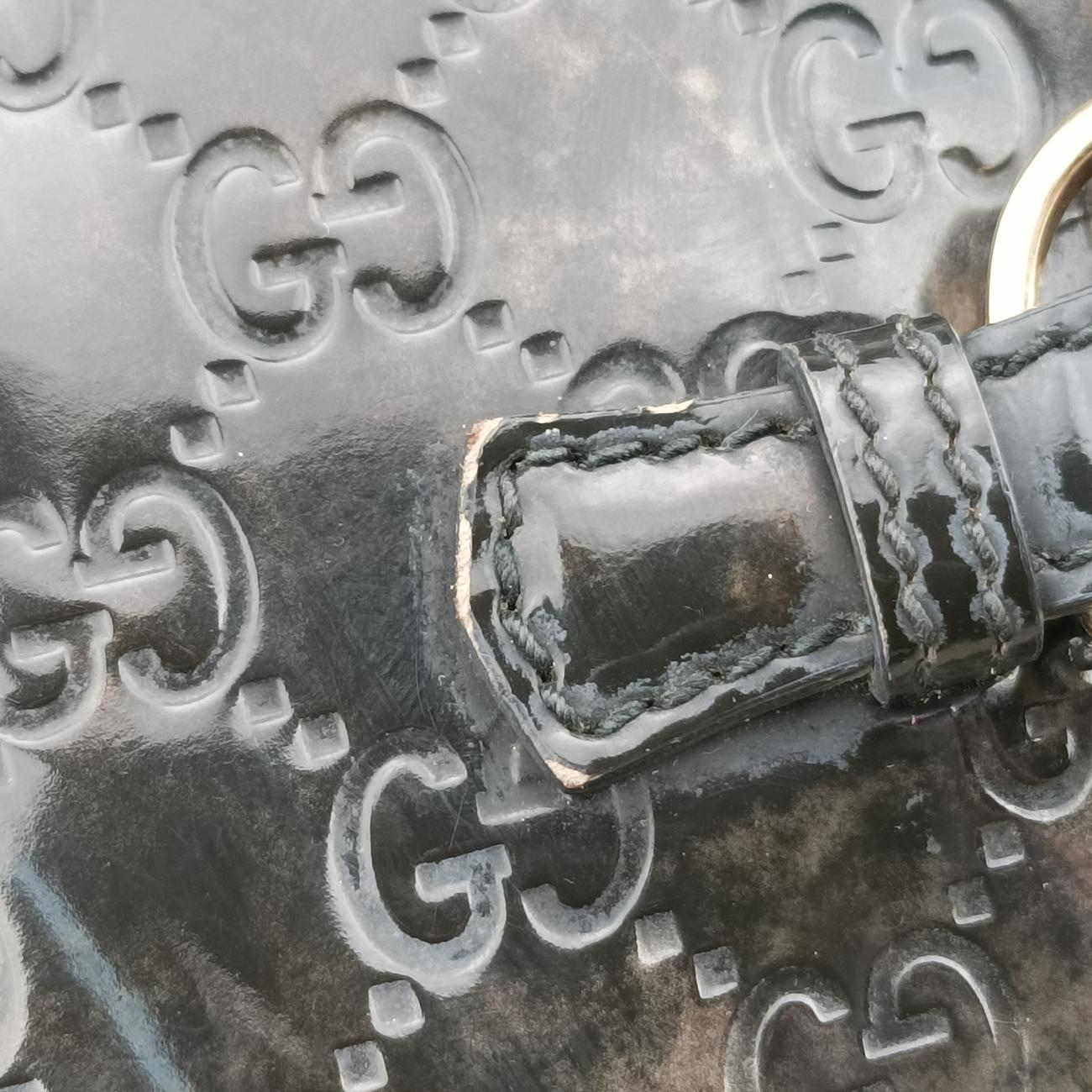 Pre-owned Gucci Emily Green Patent Leather 295403 shoulderbag | stylenewstar