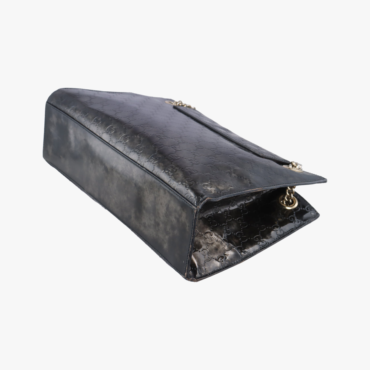 Pre-owned Gucci Emily Green Patent Leather 295403 shoulderbag | stylenewstar