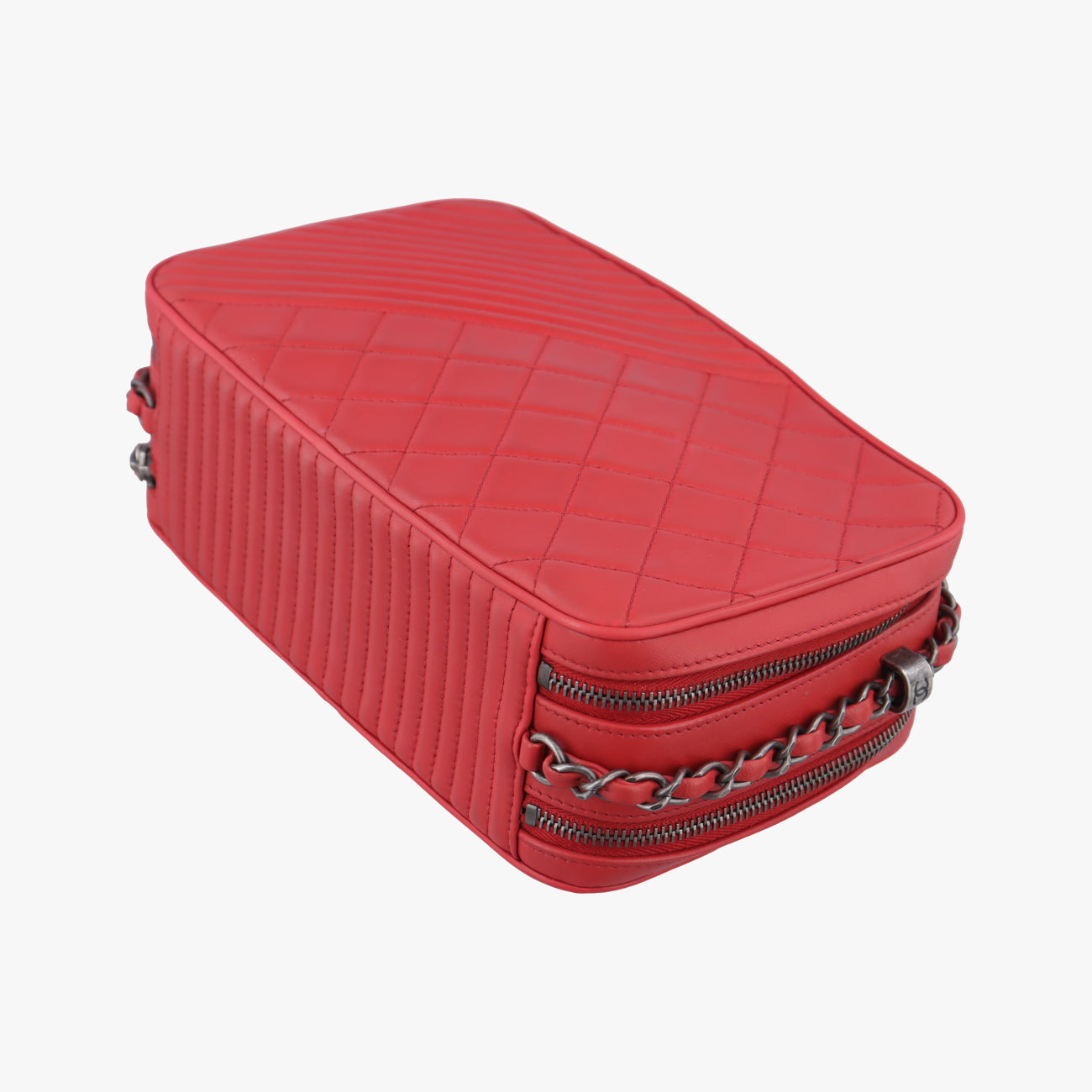 Pre-owned Chanel Coco Boy Camera Case Red Lambskin A92656 shoulderbag | stylenewstar