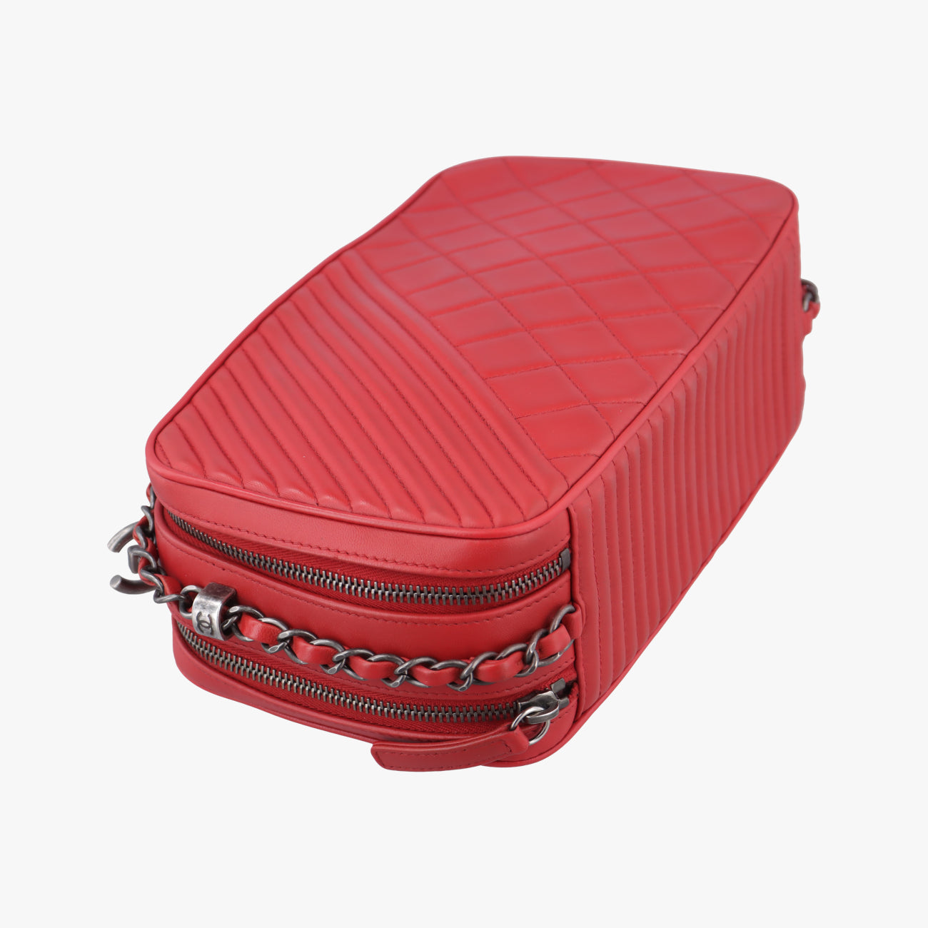 Pre-owned Chanel Coco Boy Camera Case Red Lambskin A92656 shoulderbag | stylenewstar