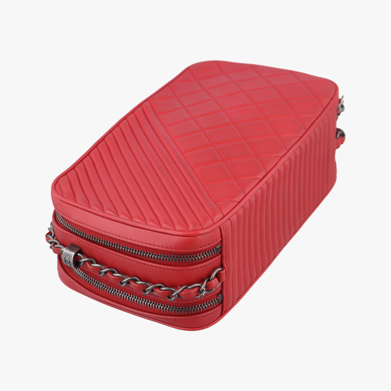 Pre-owned Chanel Coco Boy Camera Case Red Lambskin A92656 shoulderbag | stylenewstar