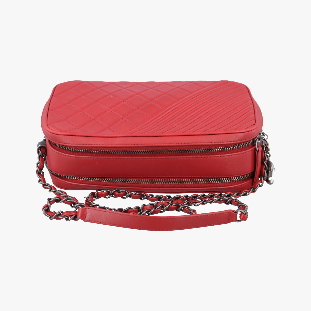Pre-owned Chanel Coco Boy Camera Case Red Lambskin A92656 shoulderbag | stylenewstar
