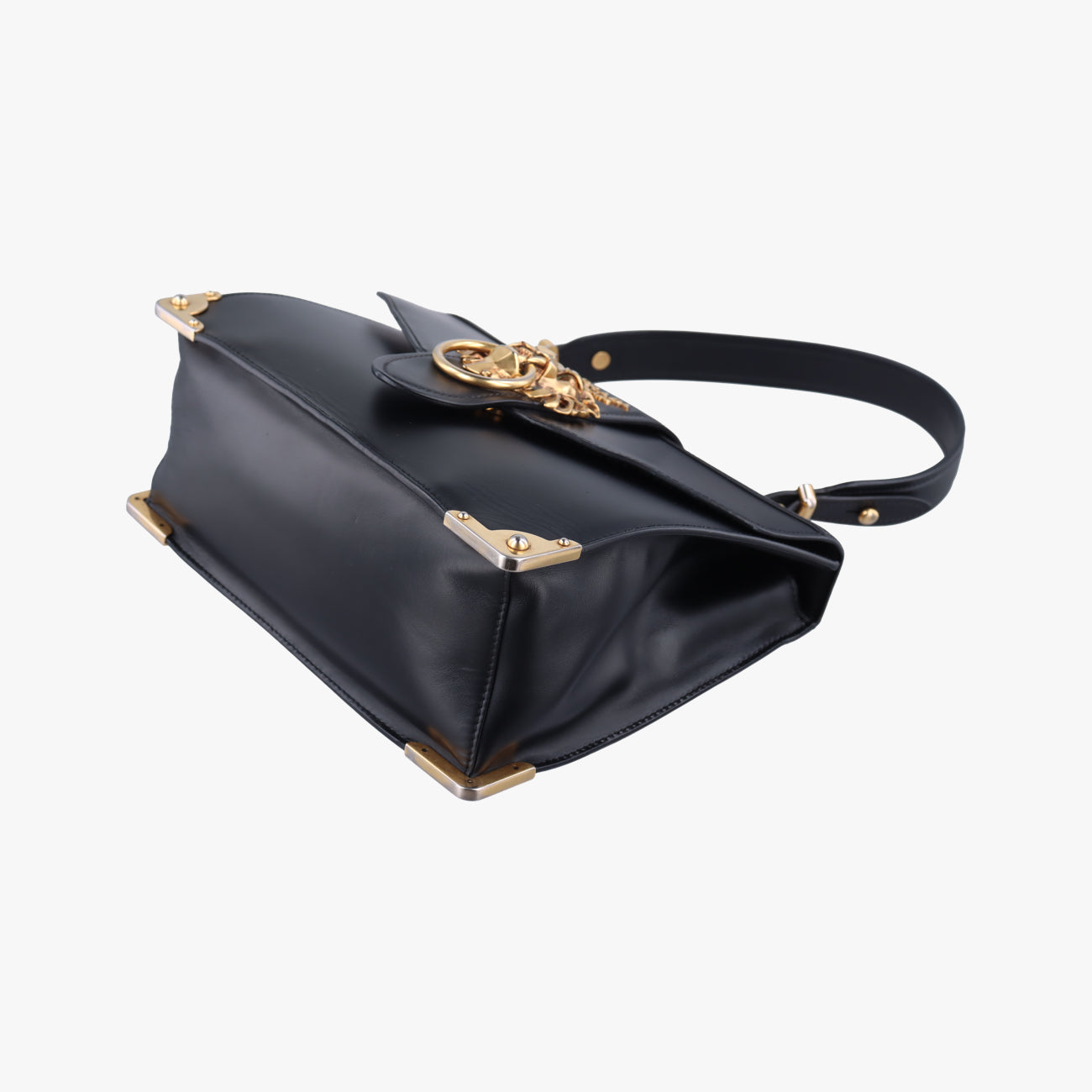 Pre-owned Prada Animalier Cahier Lions Head Black Leather 1BD089 shoulderbag | stylenewstar