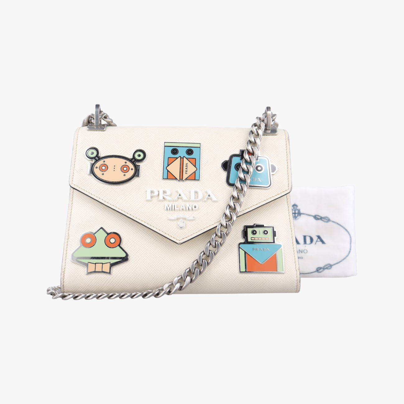 Monochrome Robot White SAFFIANO Leather 7/D