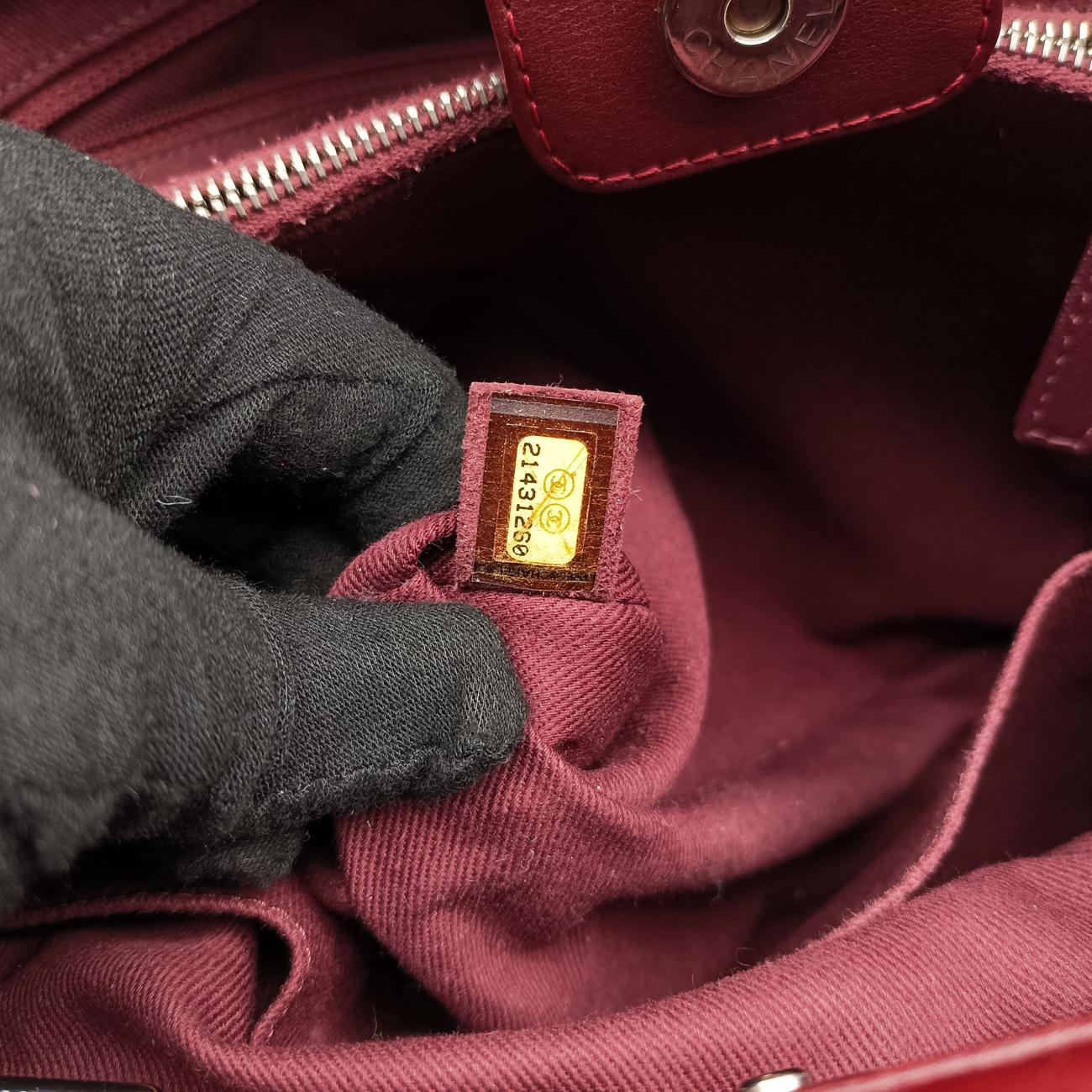 Pre-owned Chanel V stitch Burgundy Leather A93029 shoulderbag | stylenewstar