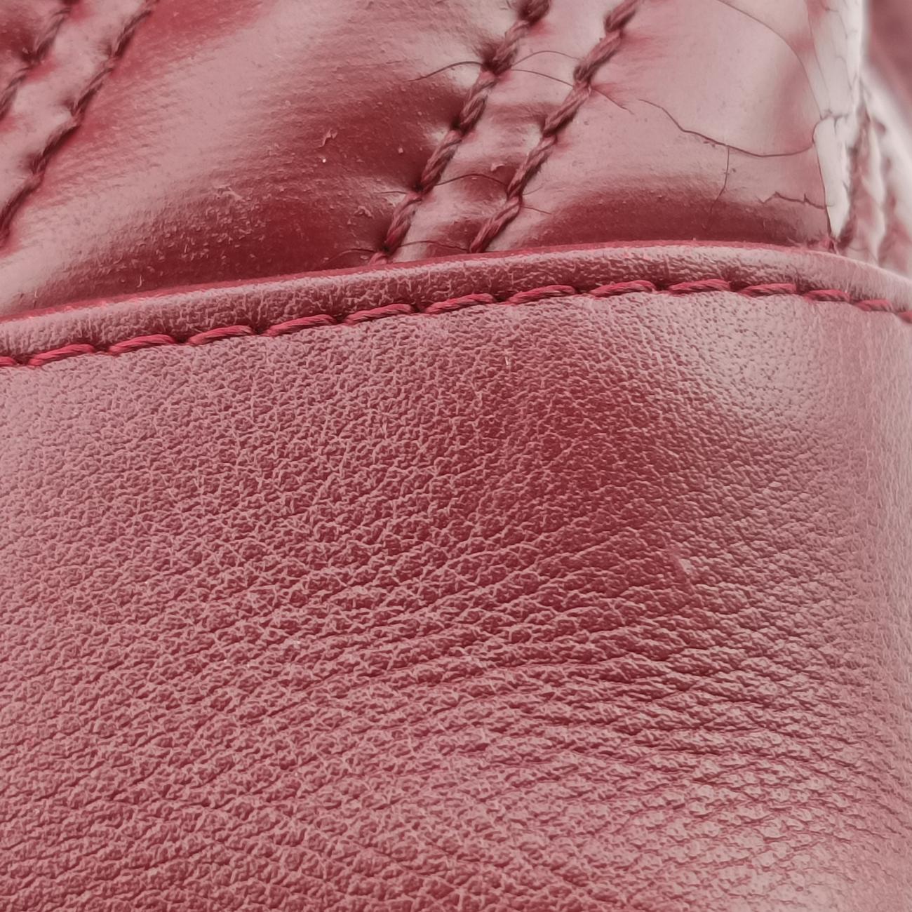 Pre-owned Chanel V stitch Burgundy Leather A93029 shoulderbag | stylenewstar