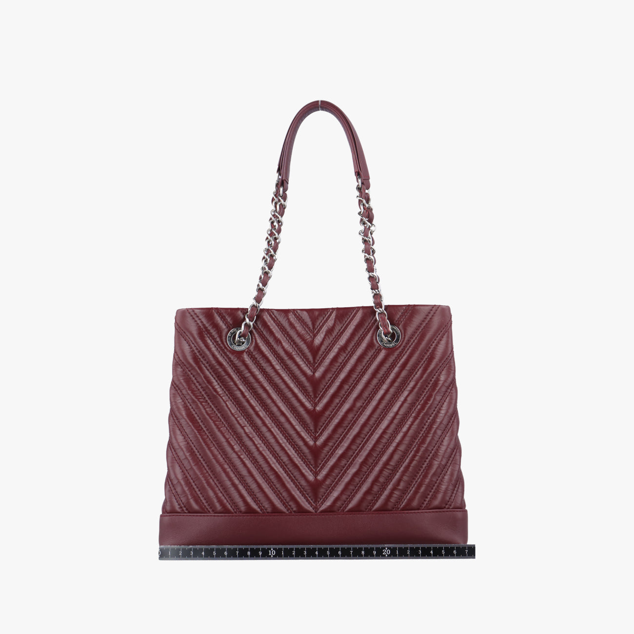 Pre-owned Chanel V stitch Burgundy Leather A93029 shoulderbag | stylenewstar