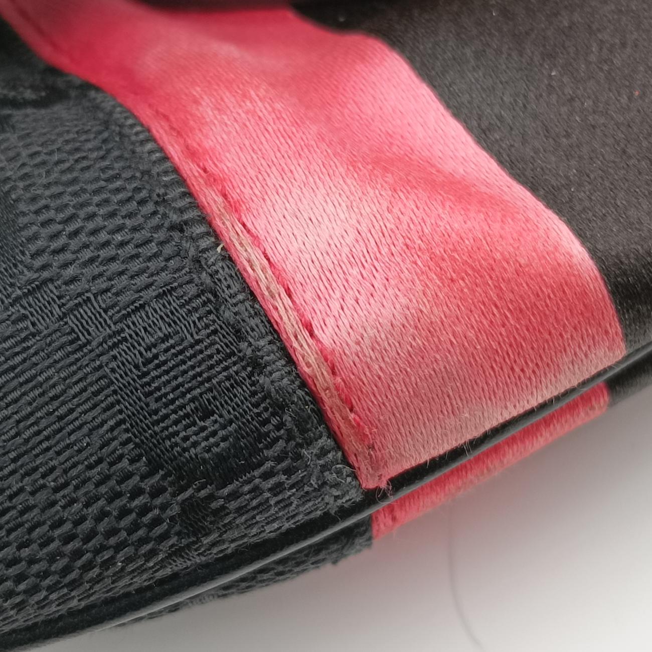 Pre-owned Gucci Horsebit Web Black×pink Canvas 129498 shoulderbag | stylenewstar