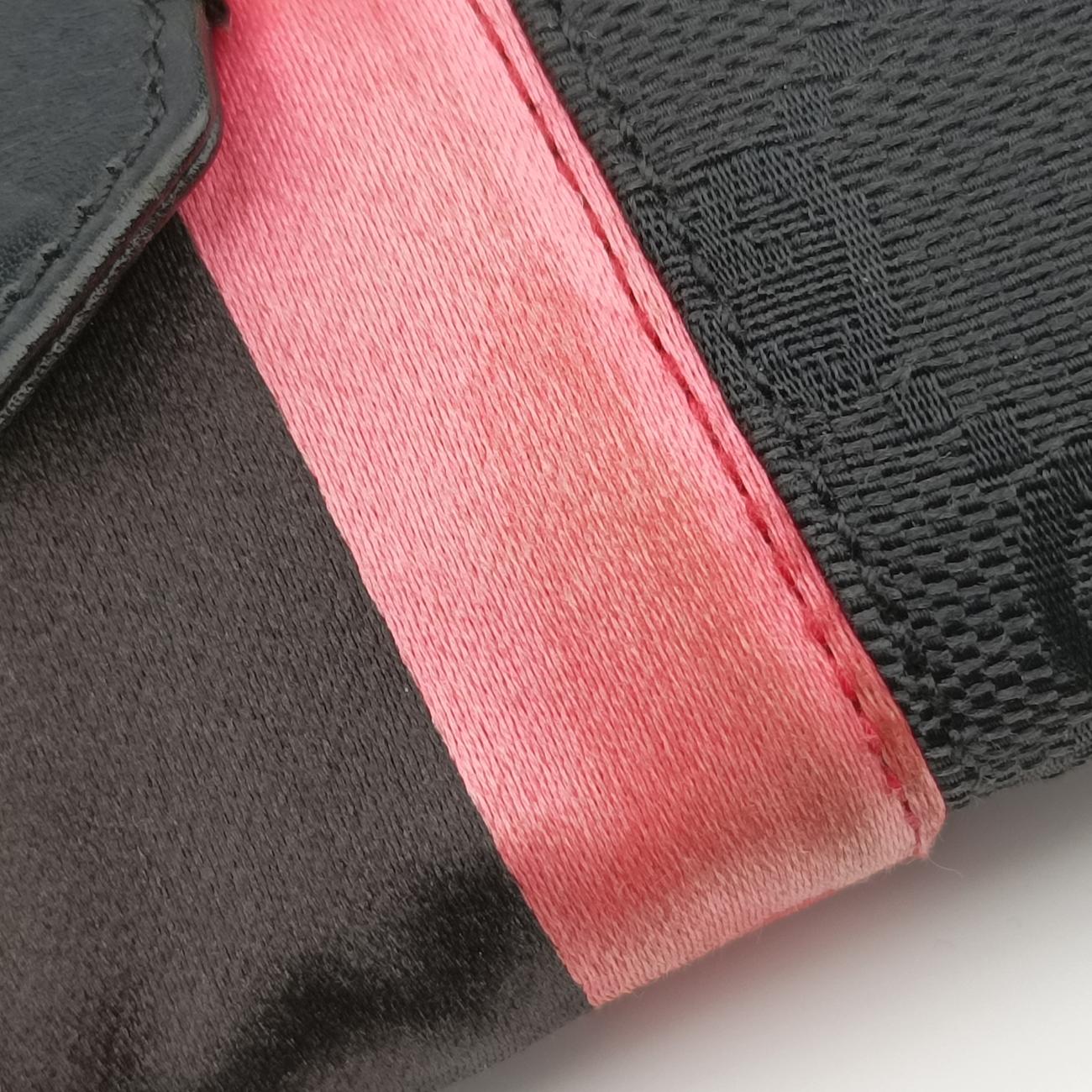 Pre-owned Gucci Horsebit Web Black×pink Canvas 129498 shoulderbag | stylenewstar