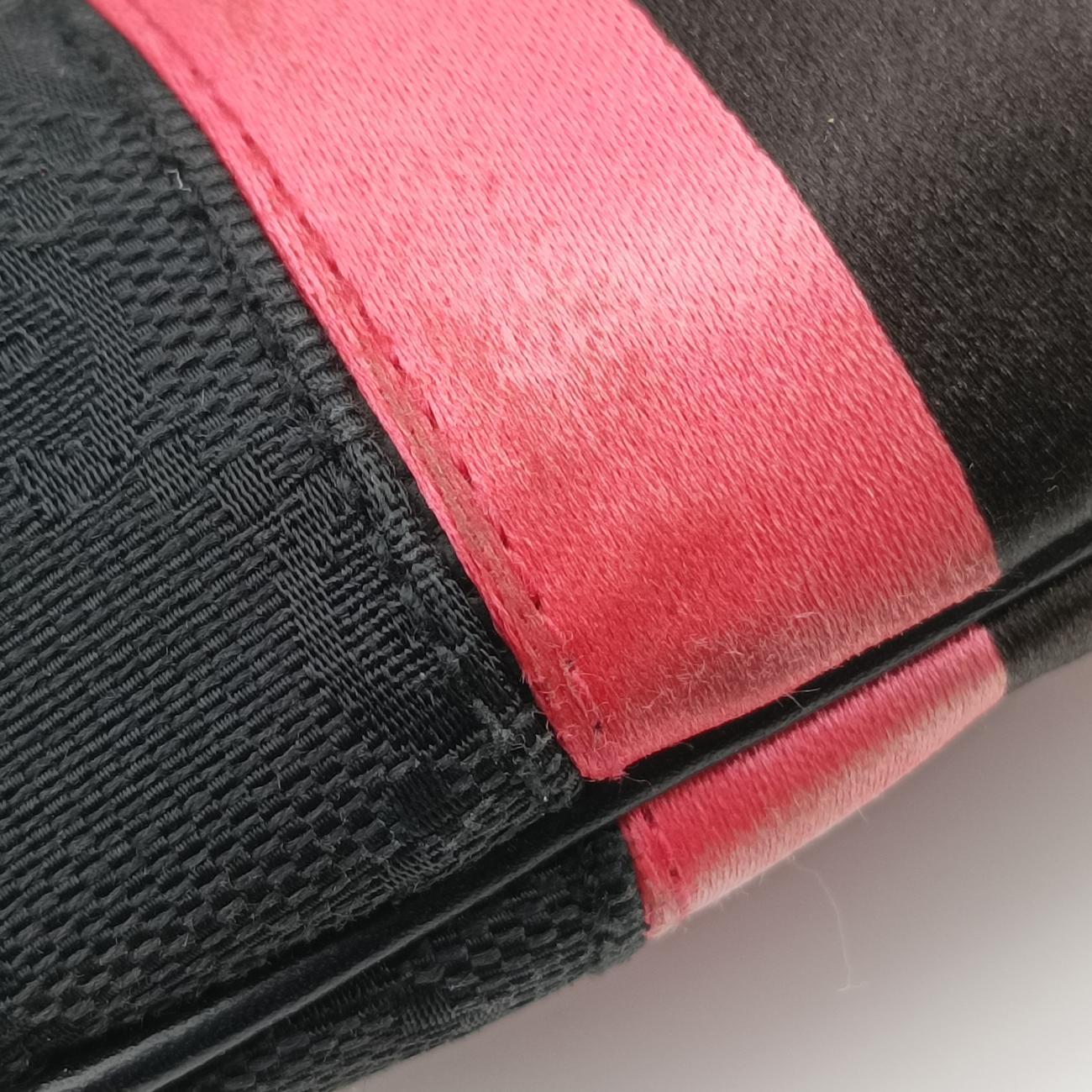 Pre-owned Gucci Horsebit Web Black×pink Canvas 129498 shoulderbag | stylenewstar