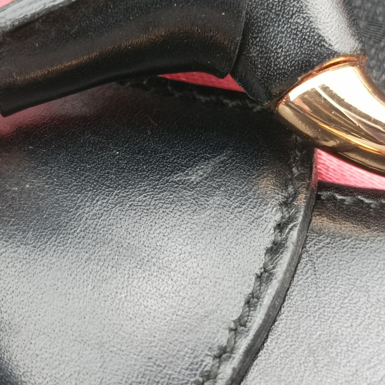 Pre-owned Gucci Horsebit Web Black×pink Canvas 129498 shoulderbag | stylenewstar