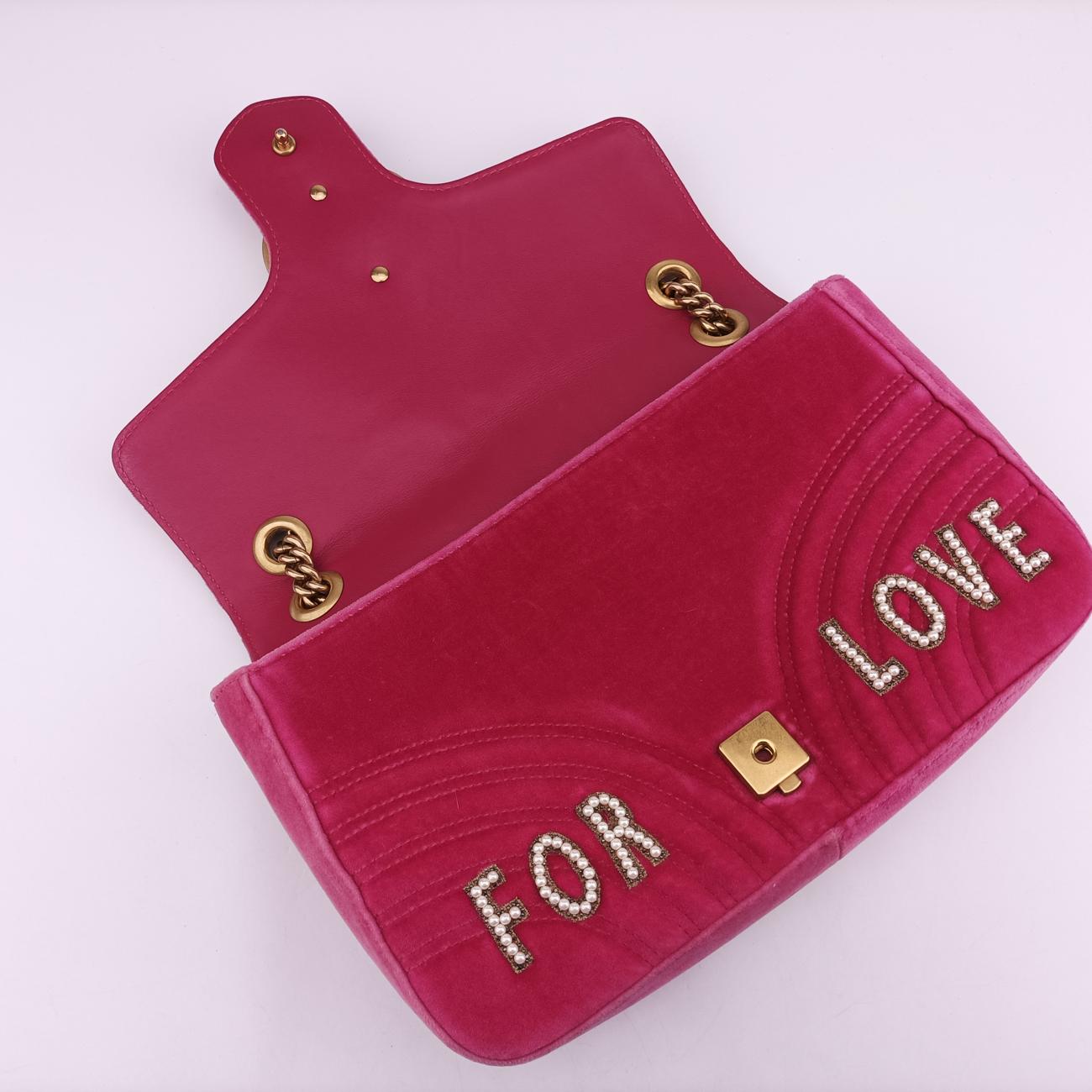 Vintage Gucci GG Marmont Rose velour 443496 shoulderbag | stylenewstar