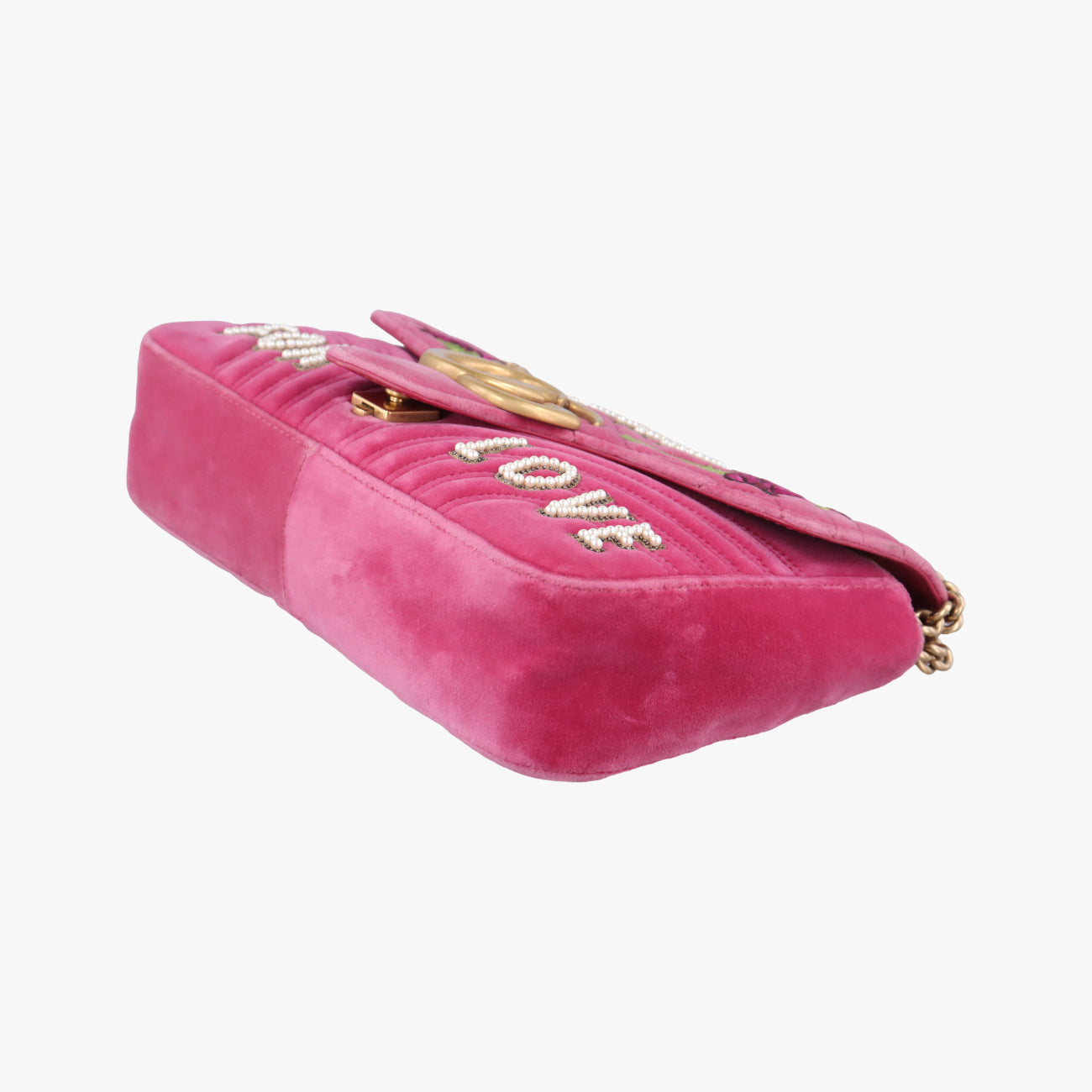 Vintage Gucci GG Marmont Rose velour 443496 shoulderbag | stylenewstar