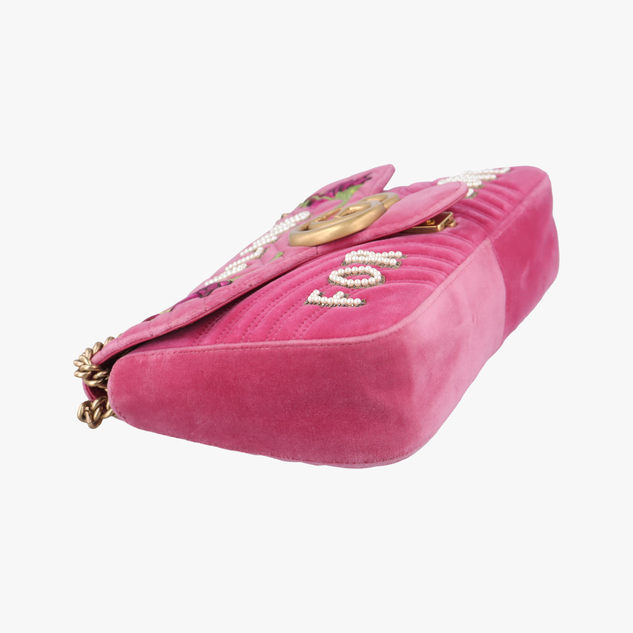 Vintage Gucci GG Marmont Rose velour 443496 shoulderbag | stylenewstar