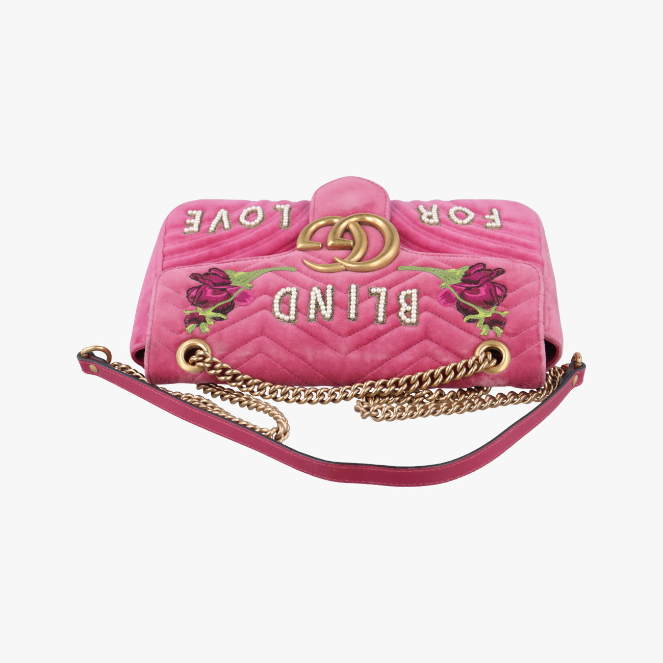 Vintage Gucci GG Marmont Rose velour 443496 shoulderbag | stylenewstar